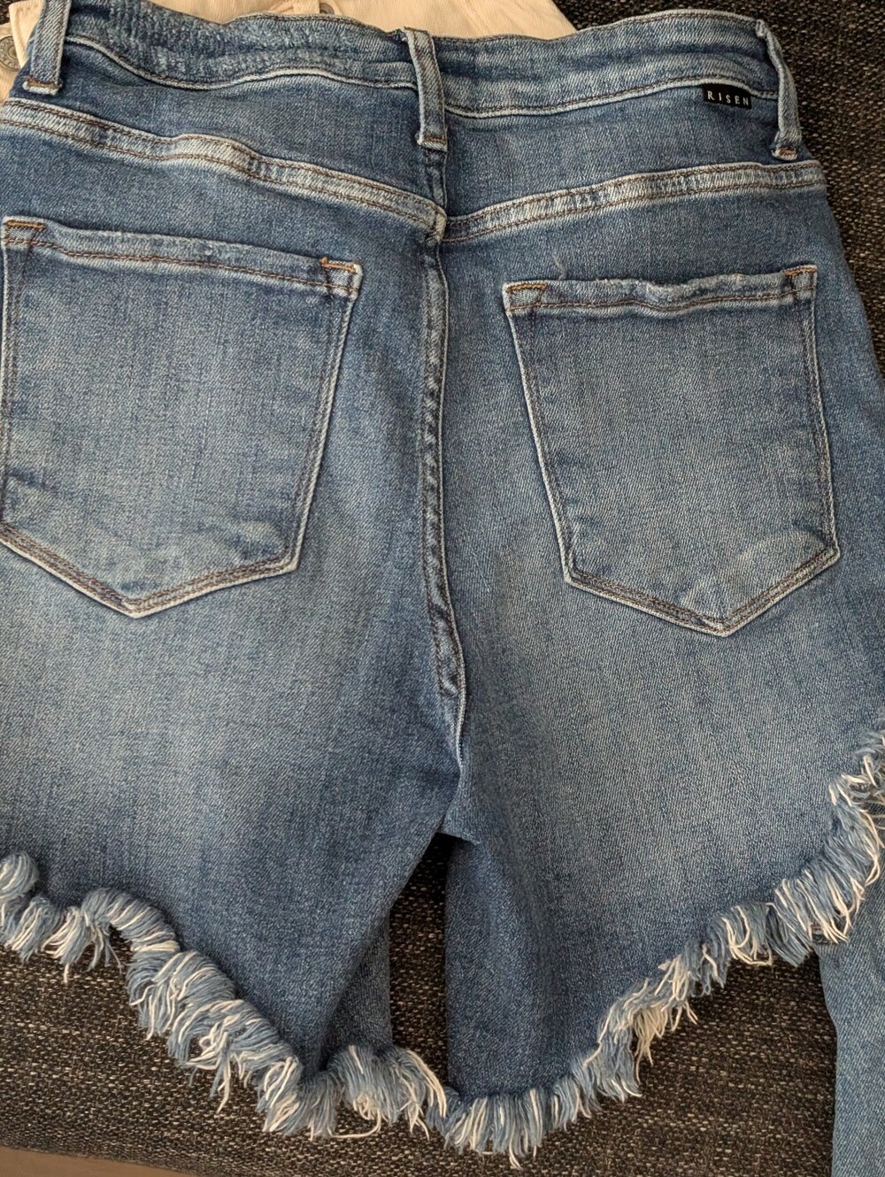 Old Navy Blue, Cream Banana  and Risen High-Rise Denim Distressed Trio - Picture 8 of 13